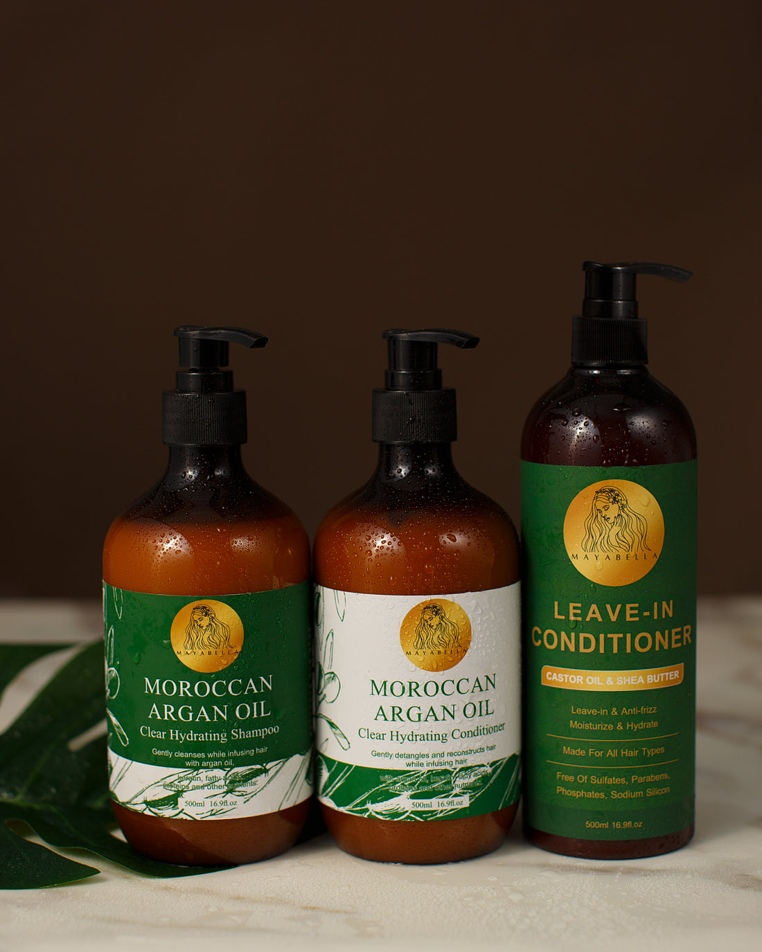 Moroccan Argan Oil Shampoo +Moroccan Argan Oil Conditioner + Leave -in