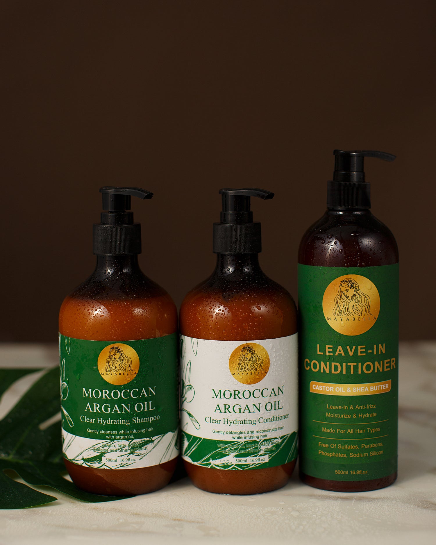 Moroccan Argan Oil Shampoo +Moroccan Argan Oil Conditioner + Leave -in