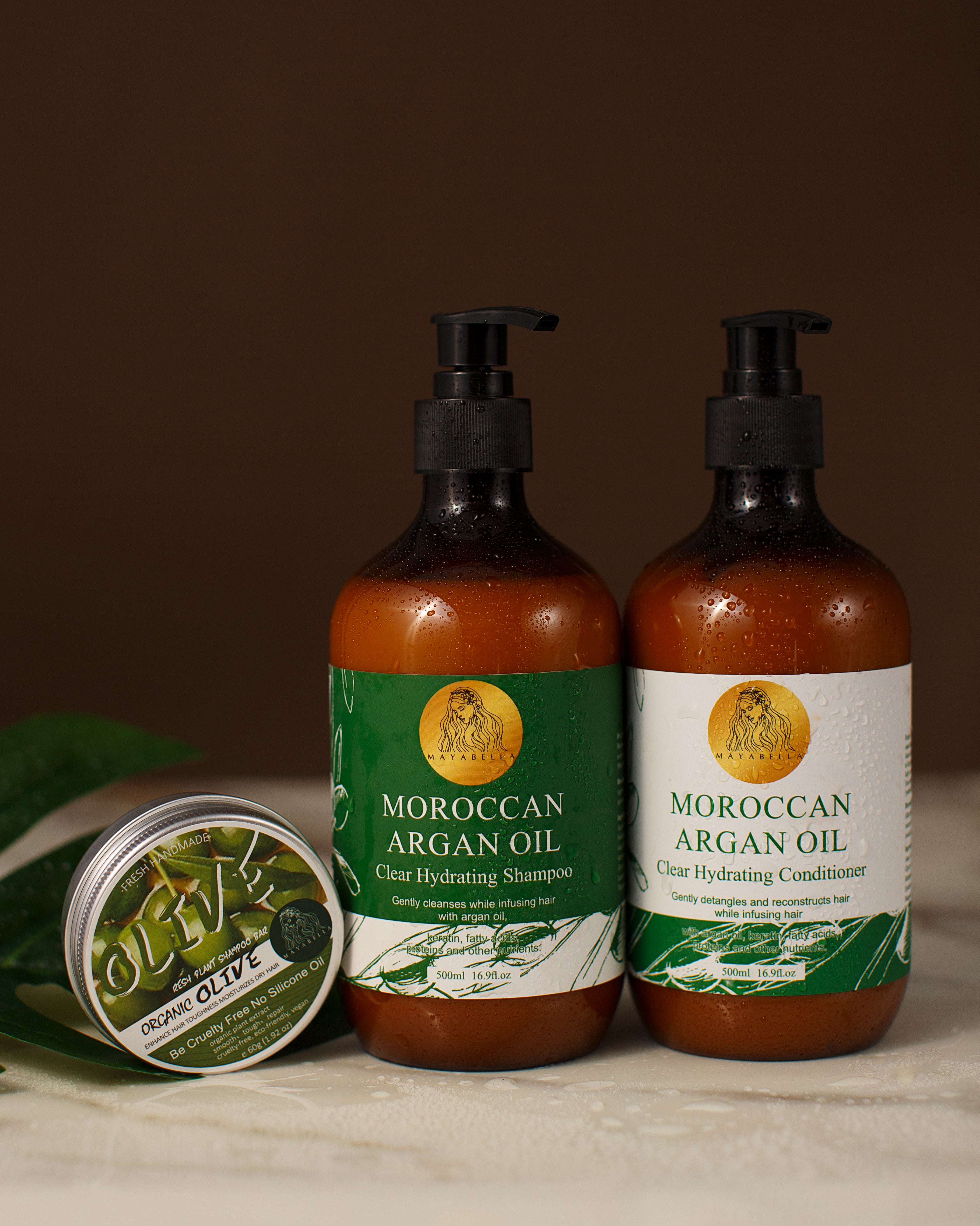 Moroccan Argan Oil Shampoo + Moroccan Argan oil Conditioner + soap bar